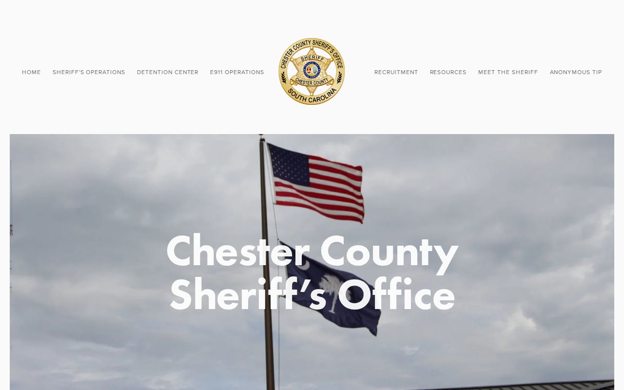 Chester County arrest lookup on the official Sheriff website