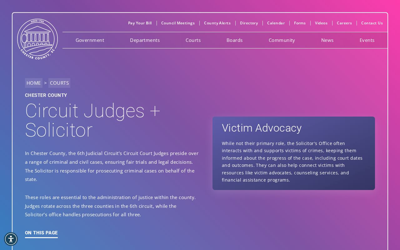 Chester criminal records information for Sixth Circuit judges and Solicitor