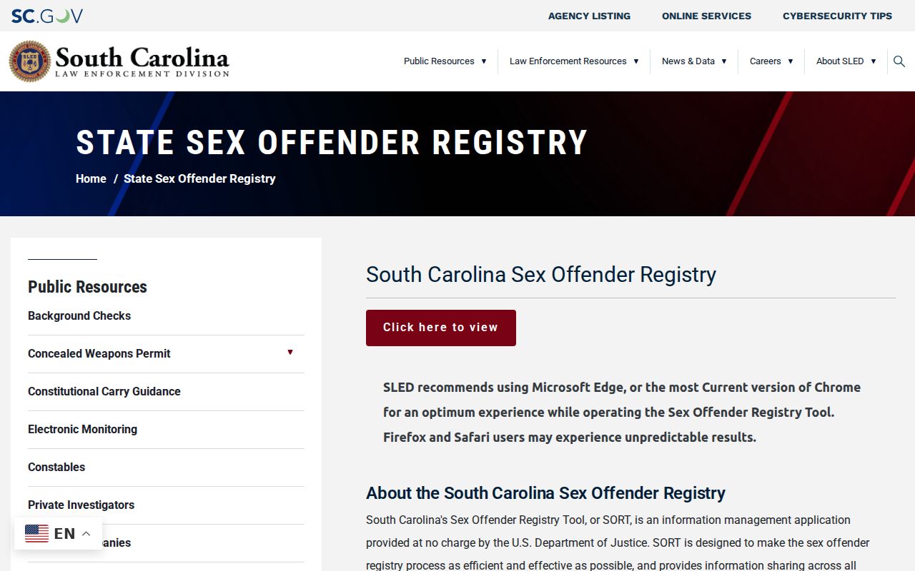 SLED Chester County sex offender registry removal guidance